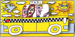 A mellow yellow taxi cab