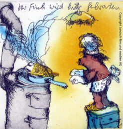 Der Fisch wird hier gebraten