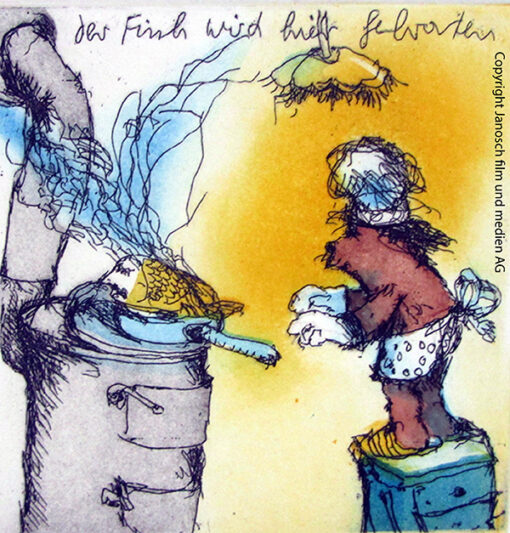 Der Fisch wird hier gebraten