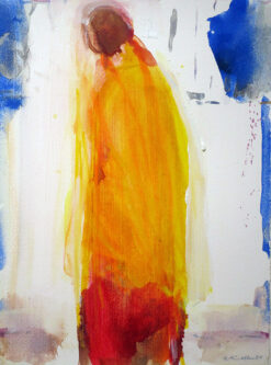 Gelbe Figur im Profil