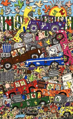 Birds in a junk yard