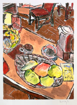 Still life with peaches