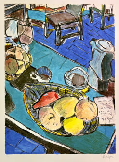 Still life with peaches